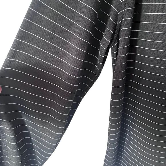 Polo Grand Slam Golf Polo Long Sleeved Black with White Pin Stripes - Picture 6 of 6